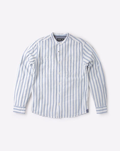 Striped Shirt with Patch Pockets