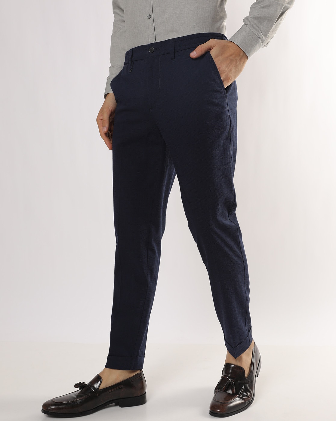 British Style Formal Navy Blue Pants – Italian Vega™