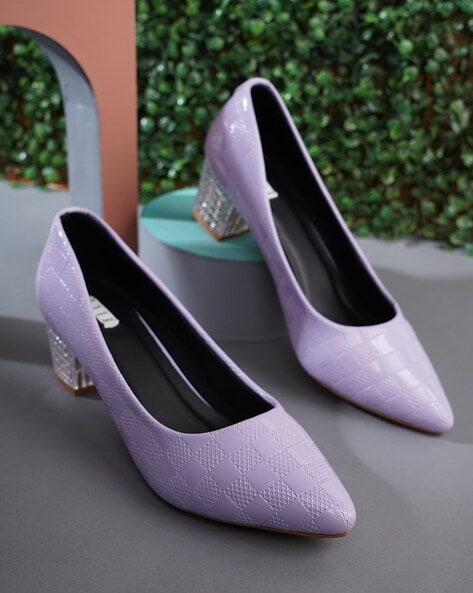 Buy Purple Heeled Shoes for Women by Everqupid Online | Ajio.com