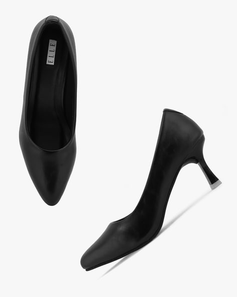 Ladies black slip on pumps best sale