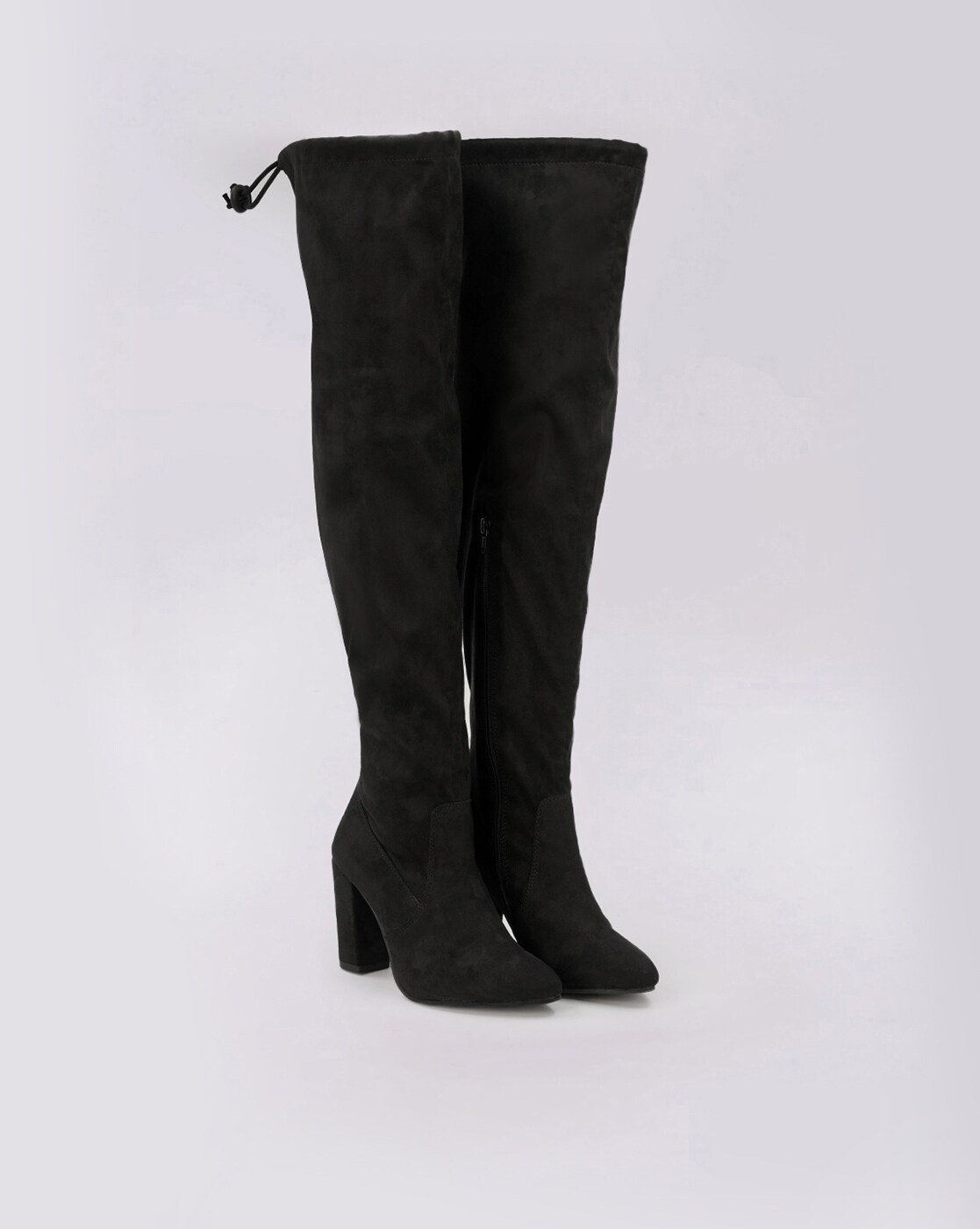 Black thigh high on sale boots charlotte russe