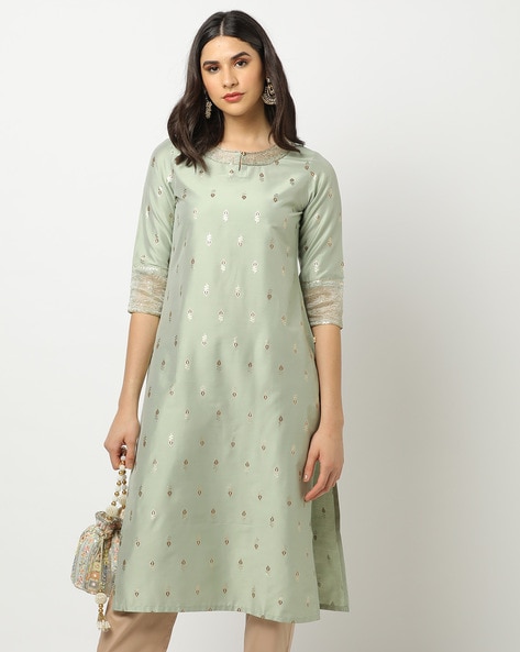 Buy Geometric Print High-Low A-Line Kurta Online at Best Prices in India -  JioMart.