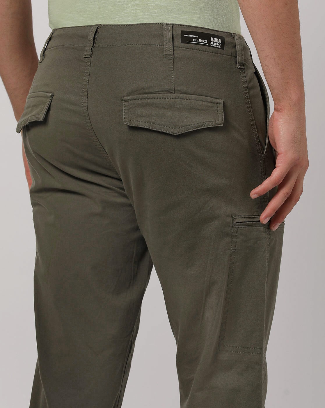 Men Zipper Flap Pocket Cargo Pants