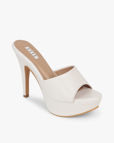 White peep clearance toe sandals