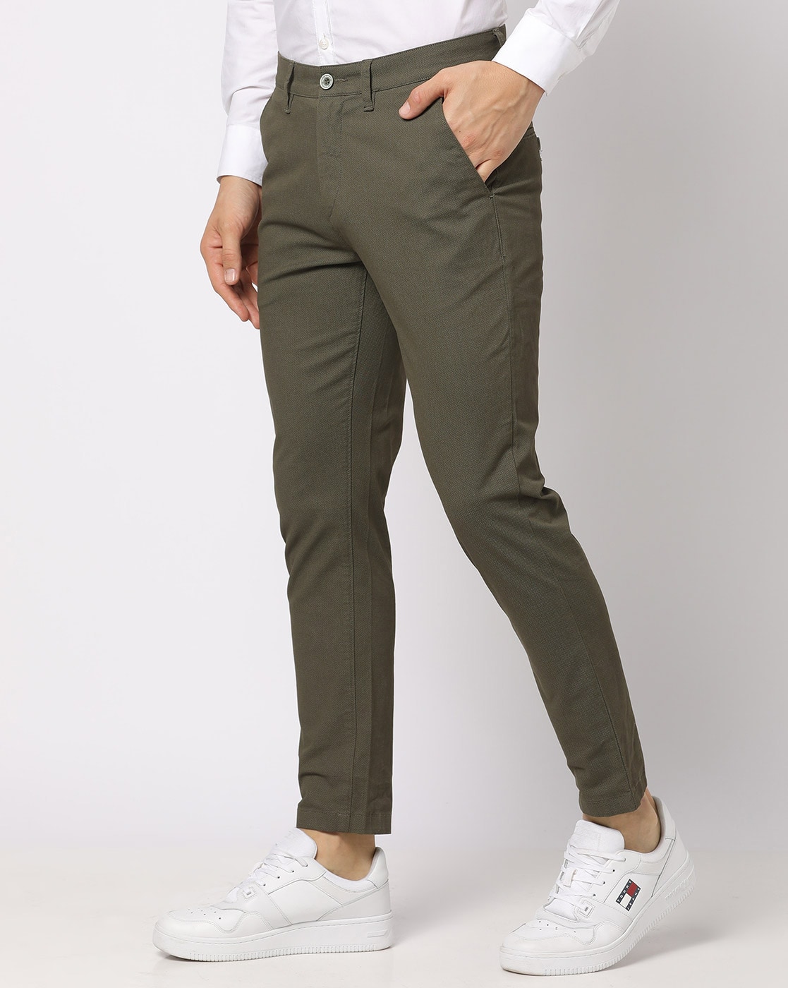 Straight High Waist Pants Men's Retro Naples Pants Casual Paris Buckle  Trousers | eBay