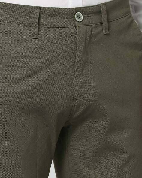 Skinny Fit Ankle Length Flat-Front Trousers