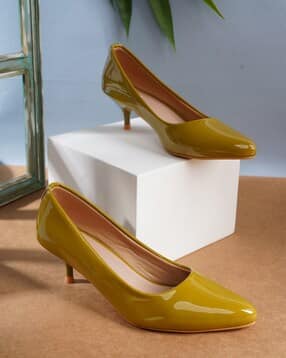 elle Kitten Heeled Slip-On Pumps-picture-43