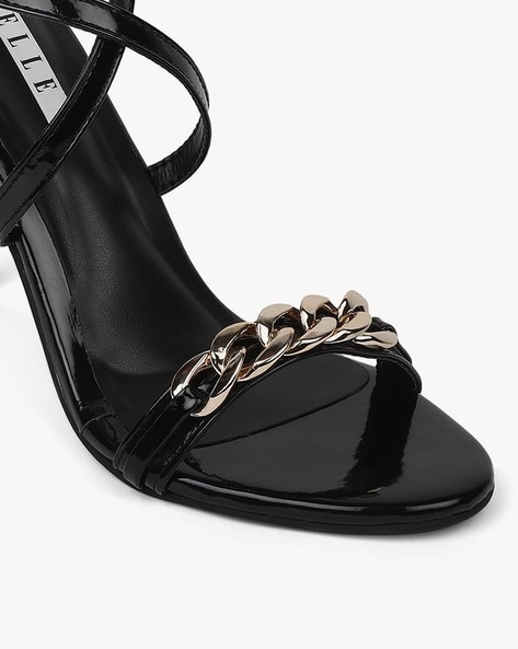 Buy Black Heeled Sandals for Women by ELLE Online Ajio