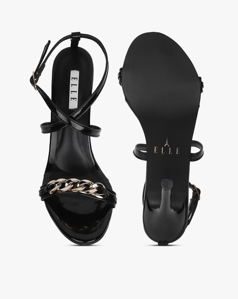 Black cross strap heels new arrivals