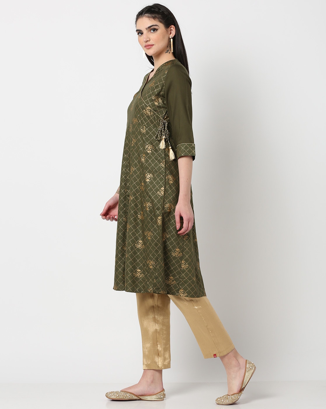 Buy Olive Green Kurtas for Women by DHUNI Online