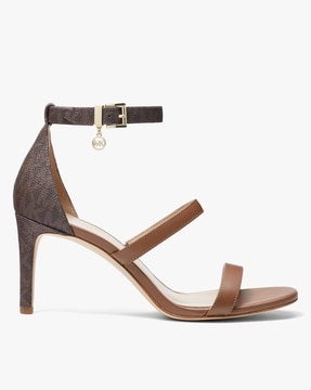 Buy Michael Kors Koda Stiletto Heeled Sandals | Beige Color Women | AJIO  LUXE
