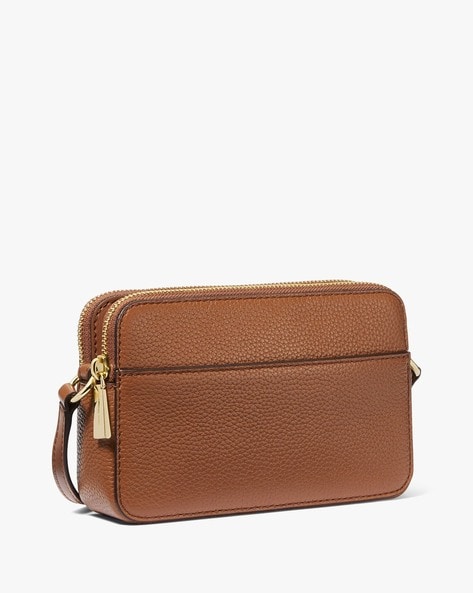 Jet Set Small Pebbled Leather Double Zip Camera Bag