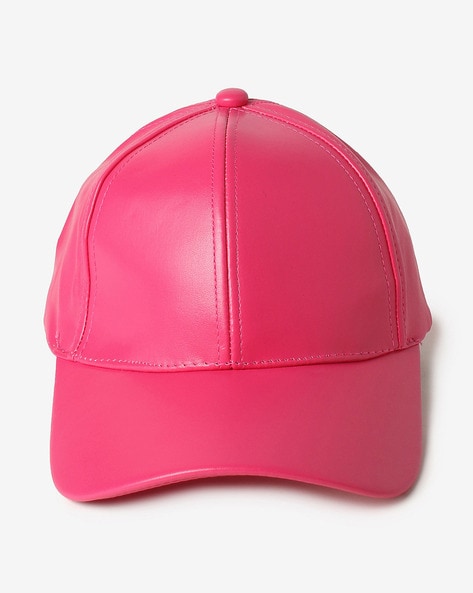 Pink leather best sale baseball hat