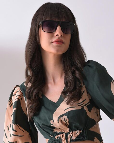 Haute Sauce Full-Rim Oversized Sunglasses For Women (White, OS)