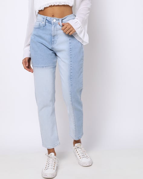 Women Panelled Mid-Wash Jeans