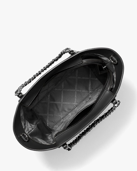 Westley Small Pebbled Leather Chain-Link Tote Bag