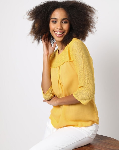 yellow tops for women