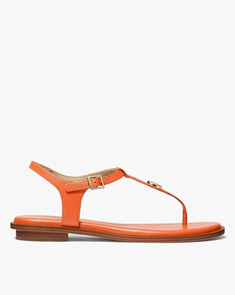 Michael kors cheap red flat sandals