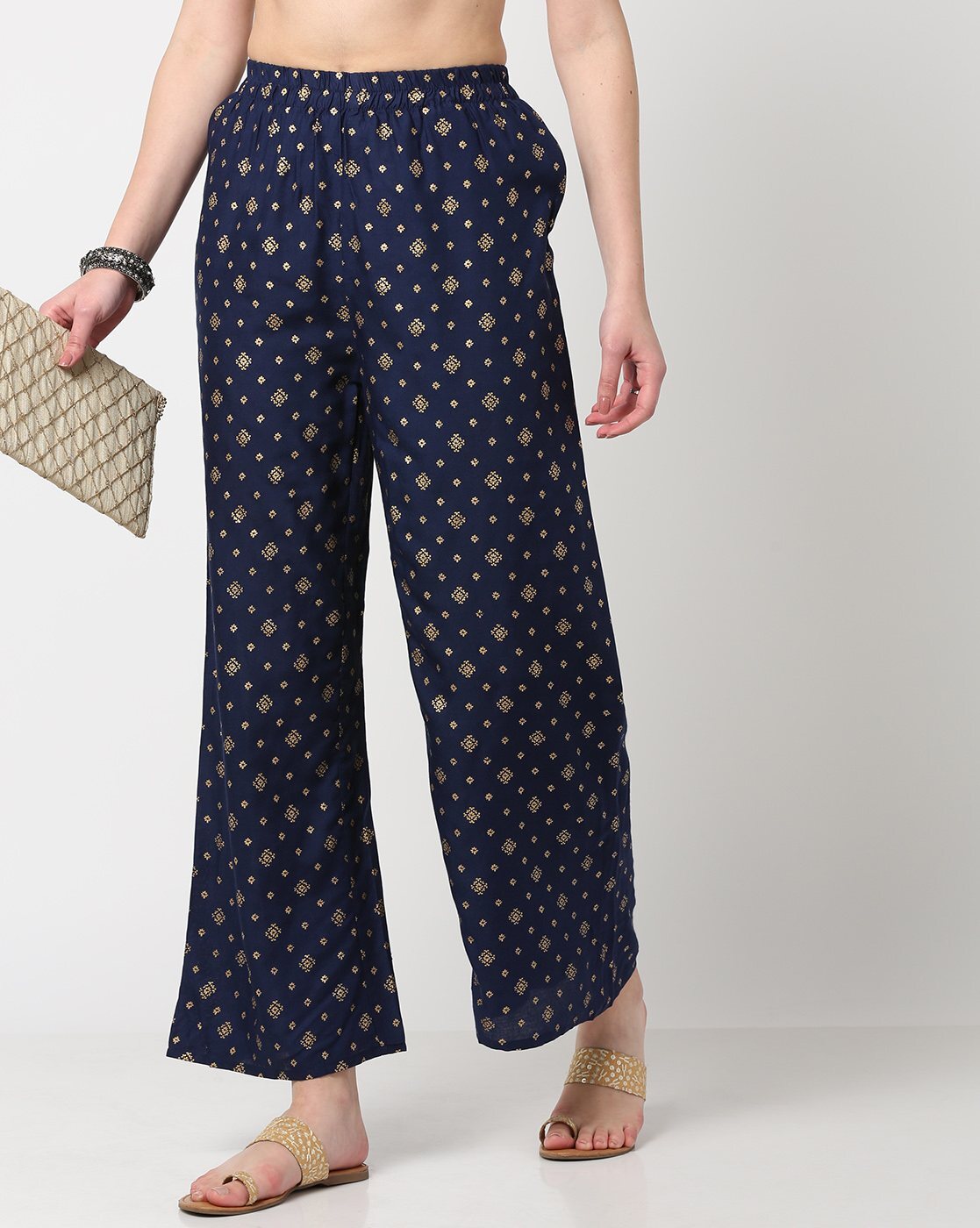 Buy Navy Blue Ethnic Bottoms for Women by DHUNI Online