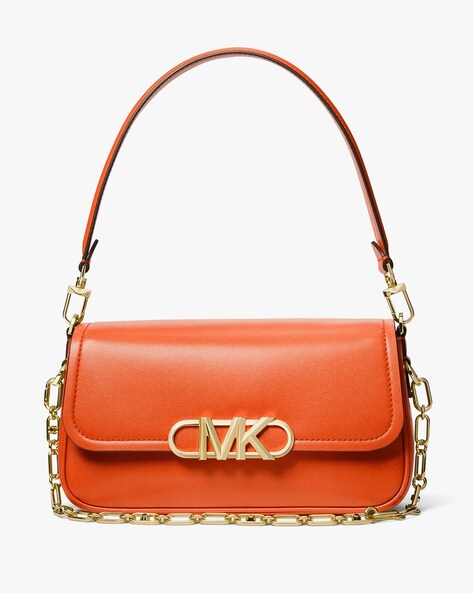 Michael Kors, Bags, Michael Kors Orange Leather Handbag Purse Shoulder  Bag Mk Like New Shape