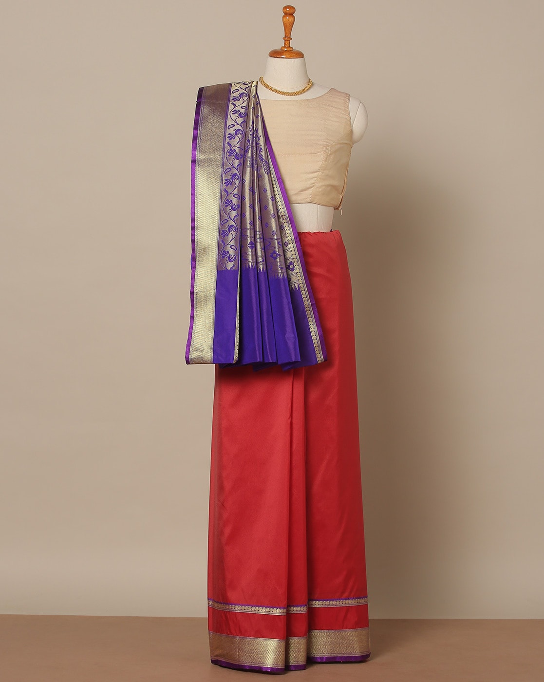 Buy Purple Sarees for Women by Indie Picks Online | Ajio.com