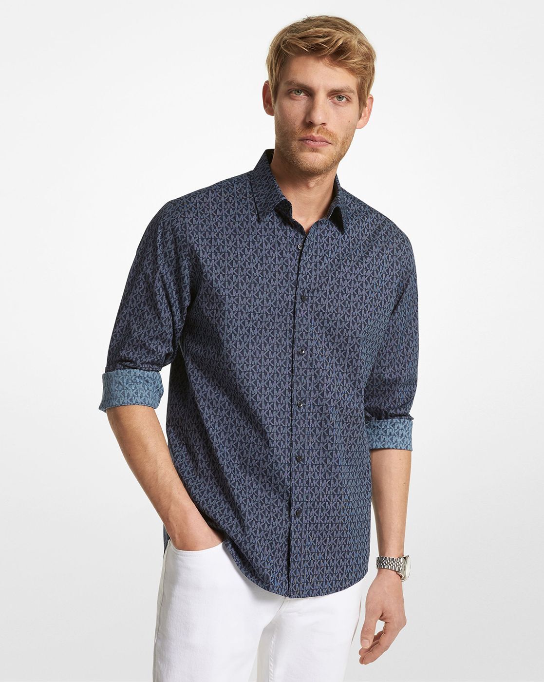 michael kors shirts navy