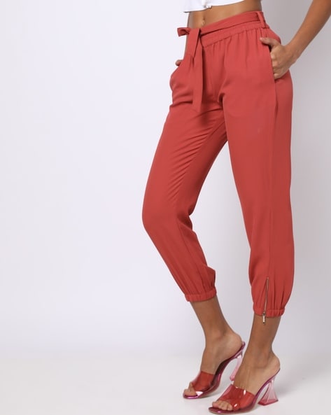 Buy Red Trousers & Pants for Women by Fig Online