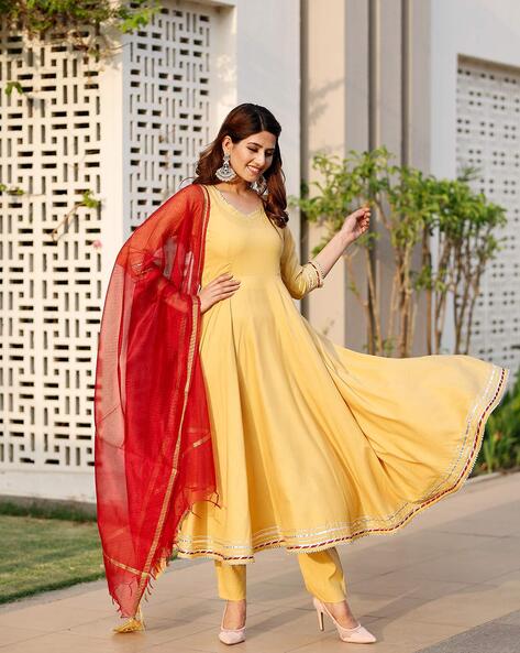 Solid deals anarkali kurta