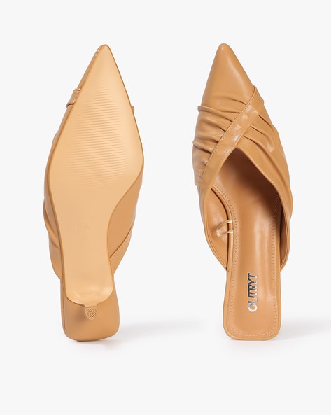 Tan heeled mules new arrivals