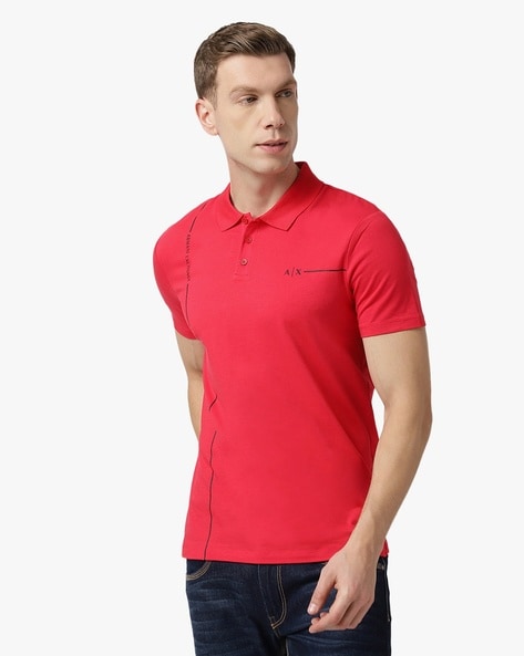 Armani red shop polo shirt