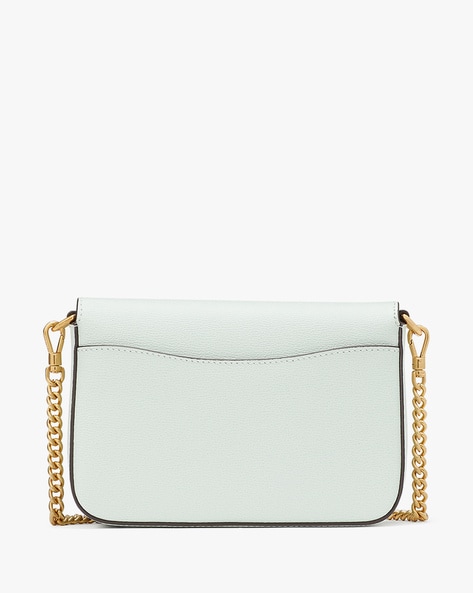 Kate Spade Katy Textured Leather Flap Chain Crossbody, Crystal Blue - Handbags & Purses