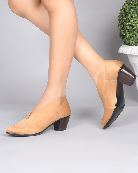 Almond Toe Block Heeled Shoes