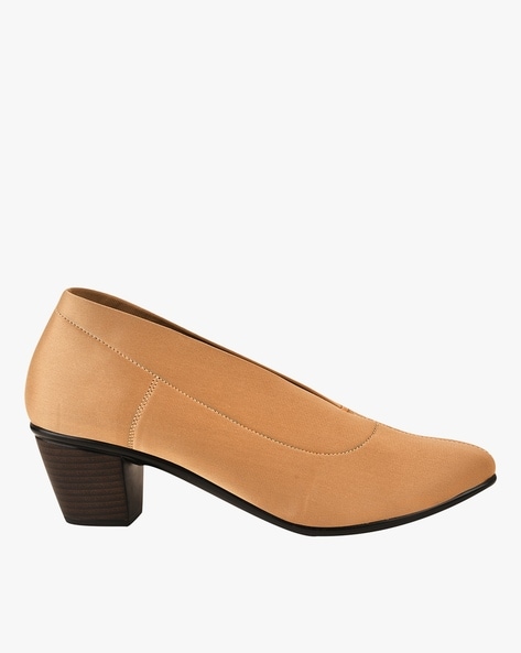 Tan block heel online court shoes