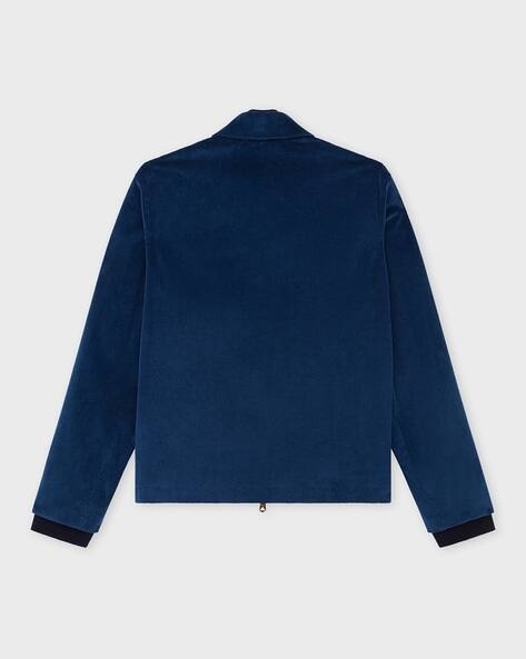 Buy PAUL SMITH Zip-Front Corduroy Jacket | Blue Color Men | AJIO LUXE
