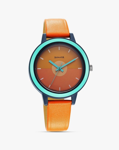 Sonata watch outlet leather strap