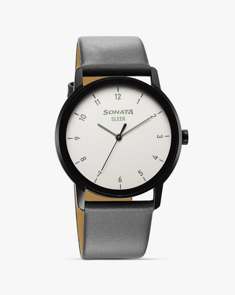 Sonata watch black on sale belt