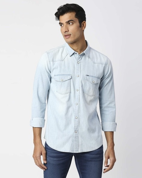 Pepe Jeans Hank Washed Denim Shirt