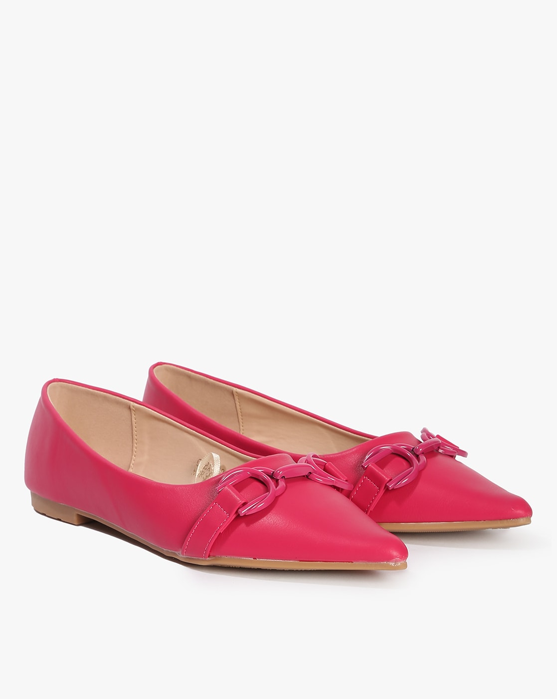 Womens pink flat hot sale dress shoes