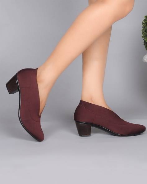 Almond toe block on sale heel