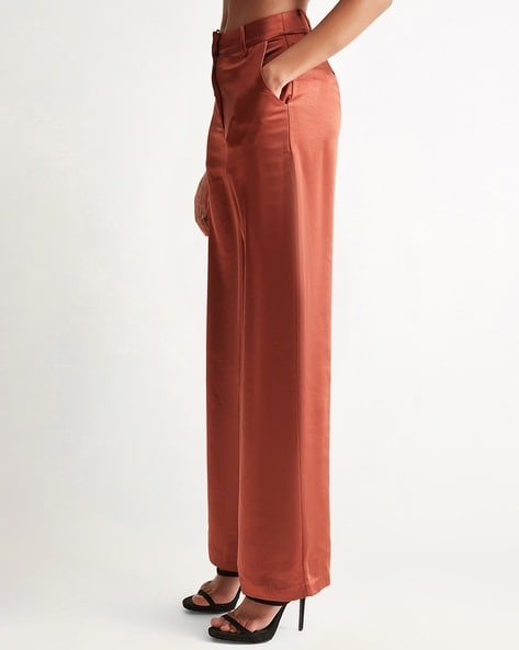 Rust Pleated Wide Leg Trousers – Cathcart