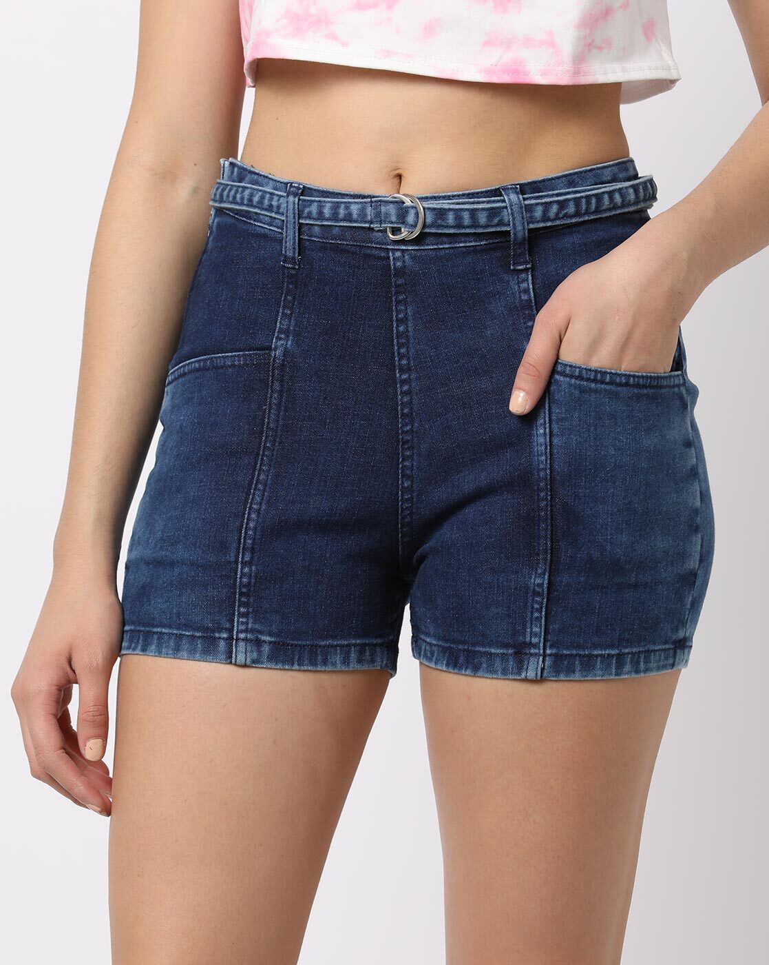Buy Lee Cooper Women Black Solid Regular Fit Denim Shorts - Shorts for Women  2512781 | Myntra