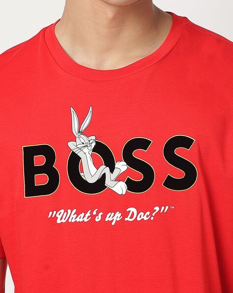 LOONEY TUNES X BOSS LONG-SLEEVED MERCERIZED-COTTON shops T-SHIRT