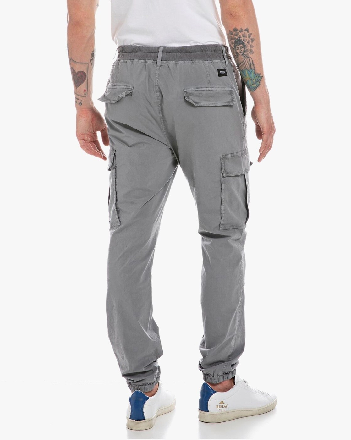 Replay Box Logo Cargo Trousers - Black | Standout