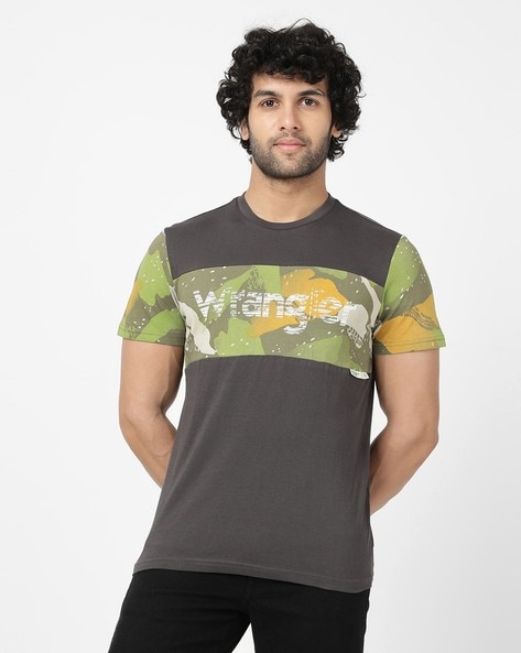 Wrangler Camouflage Print Crew-Neck T-Shirt