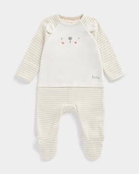 mothercare Striped Sleepsuit with Applique-picture-27