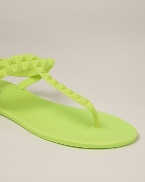 Neon green store sandals with straps