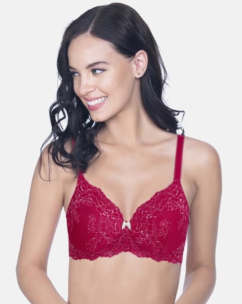 Padded Non-Wired Full Coverage Lace Delight Bra - BRA30501
