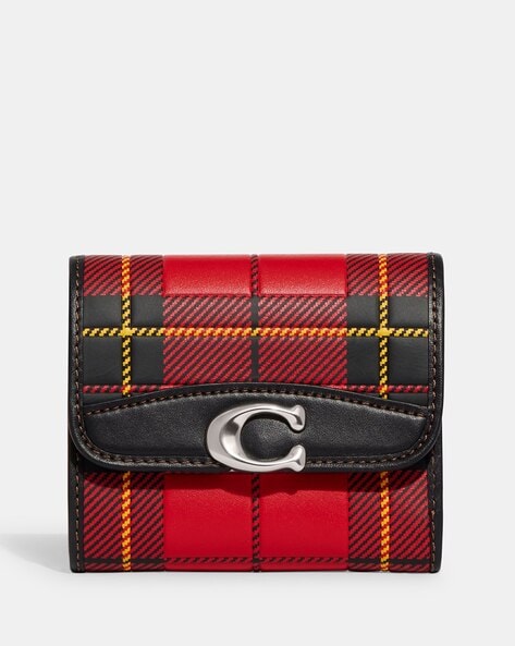 Buy Coach Bandit Wallet with Plaid Print | Red Color Women | AJIO LUXE