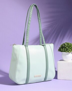 Buy Caprese Enora Green Printed Small Tote Handbag Online At Best