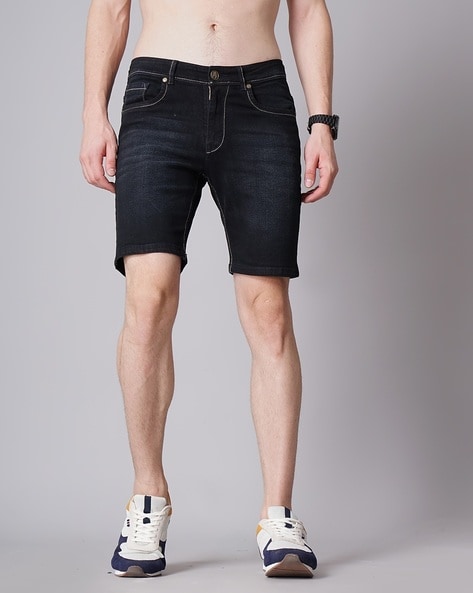 Buy GAS Blue Solid Denim Slim Fit Mens Shorts  Shoppers Stop